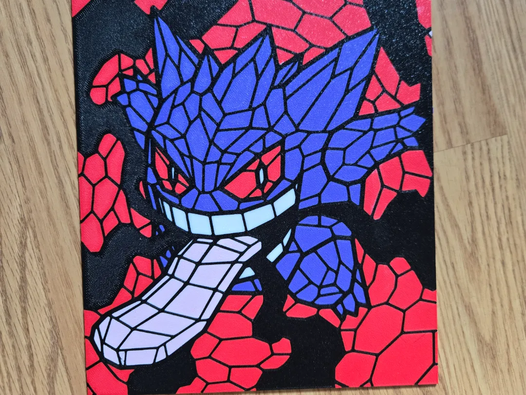 Gengar Stained Glass - 5 Colors - Free 3D Print Model - MakerWorld Gengar Stained Glass - 5 Colors - Free 3D Print Model - MakerWorld