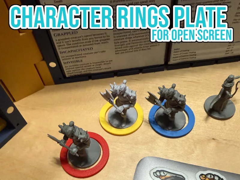 Token Rings & Holder for Open Screen