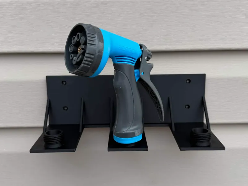 Wall-Mount Garden Hose Nozzle Organizer