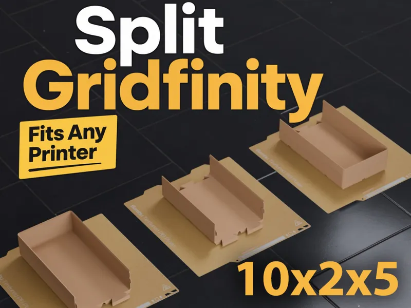 10x2 A1 Mini Gridfinity Bin 5U Dovetail Split Fit