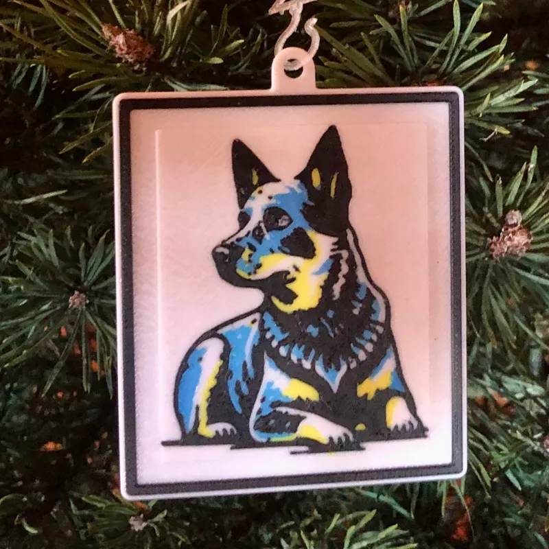 Blue Heeler Christmas Ornament
