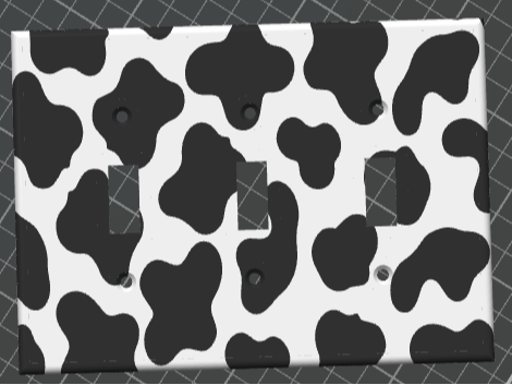 Cow Pattern Triple Light Switch Toggle