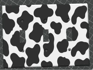 Cow Pattern Triple Light Switch Toggle