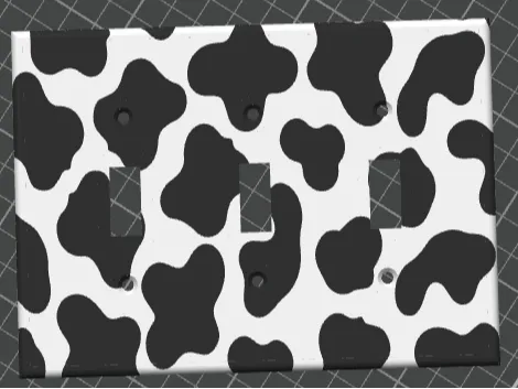 Cow Pattern Triple Light Switch Toggle