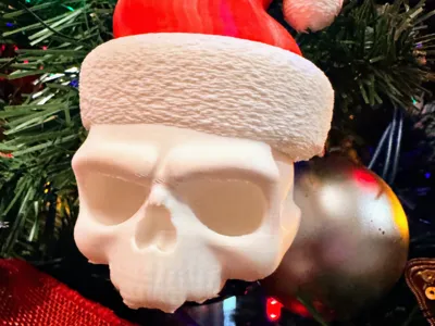 Festive Santa Skull Ornament