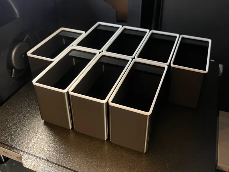 Gridfinity 1x2 Bin with label and multi color