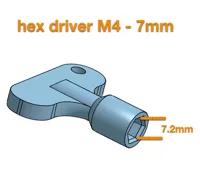 M4 7mm - hex driver - 0.2mm layer, 5 walls, 45% infill