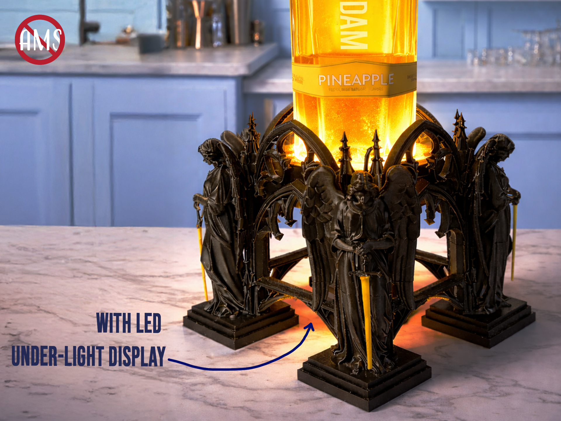 Gothic Arch Angel Liquor Stand with LED001 Display