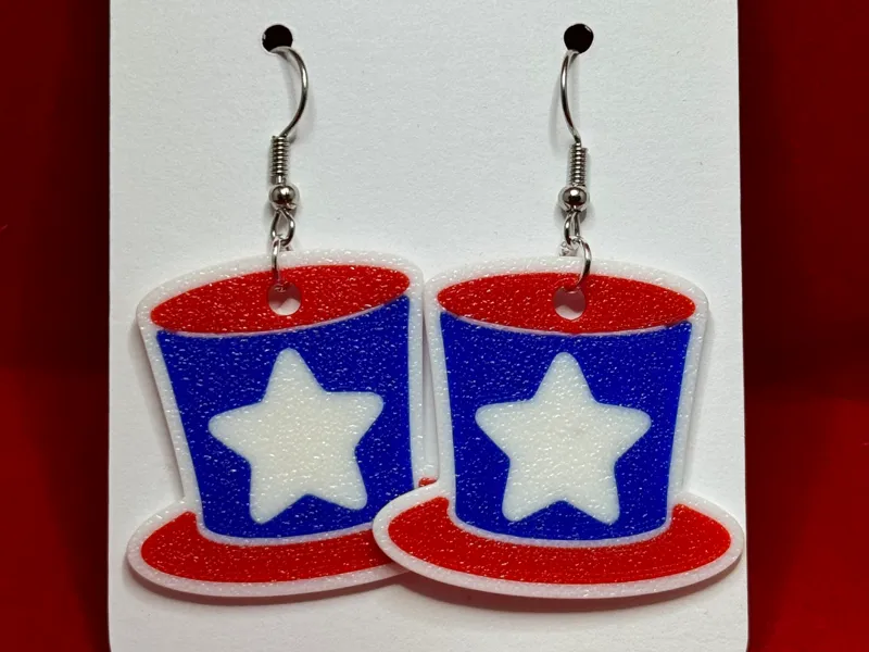 July 4th Hat Ear-Rings