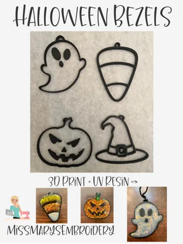 Llavero: Halloween Bezels Set -- 3d Print & UV Resin — vista de referencia 2