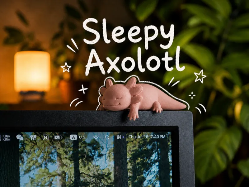 Sleeping Axolotl Monitor Ornament