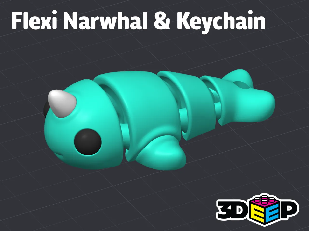 Flexi Narwhal & Keychain - No Supports view 4