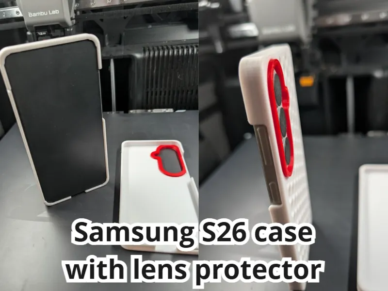 Samsung S26 case with lens protector