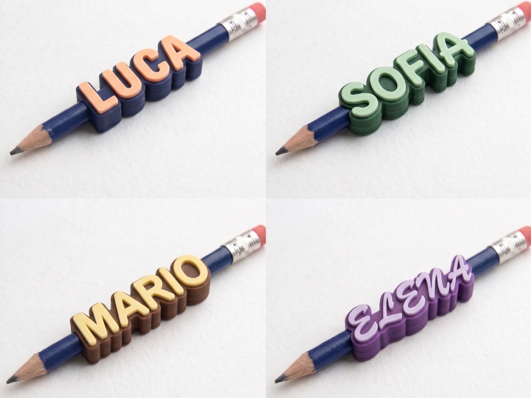 Customizable parametric pencil name Toppers - 1