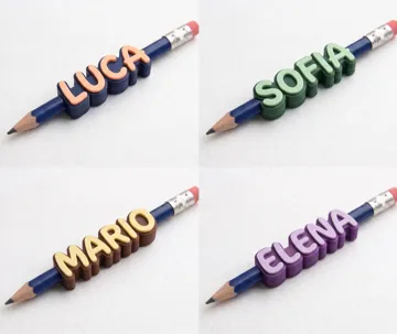 Letrero o emblema decorativo: Customizable parametric pencil name Toppers — vista de referencia 3