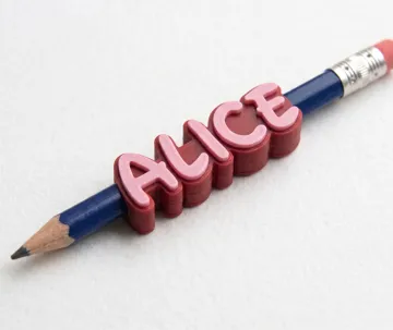 Letrero o emblema decorativo: Customizable parametric pencil name Toppers — vista de referencia 4