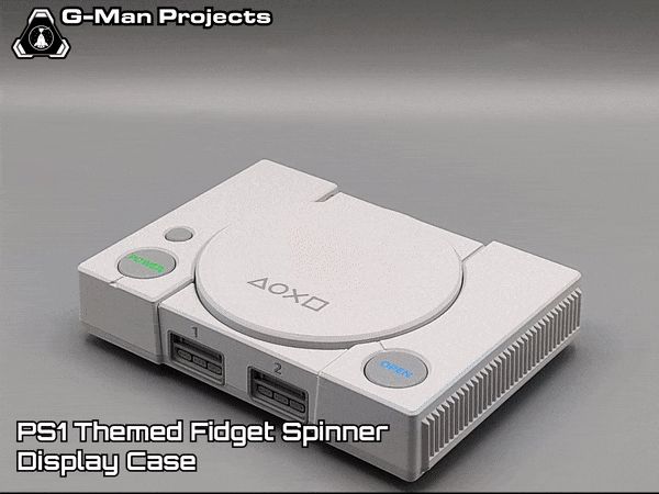 PS1 Themed Spinner Motorized Display Case