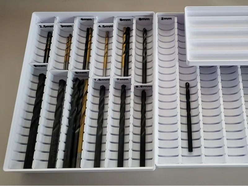 Gridfinity drill/tapp organizer Stackable bin