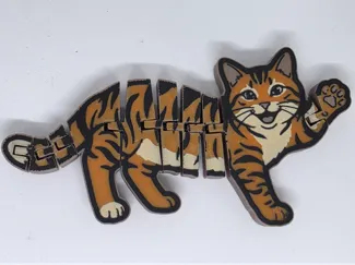 Cheerful 10-part cat figurine with hinge joints