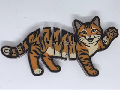 Cheerful 10-part cat figurine with hinge joints