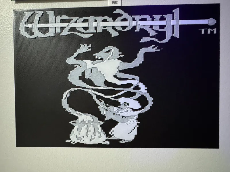 WIzardry Apple II Title Screen Black and White
