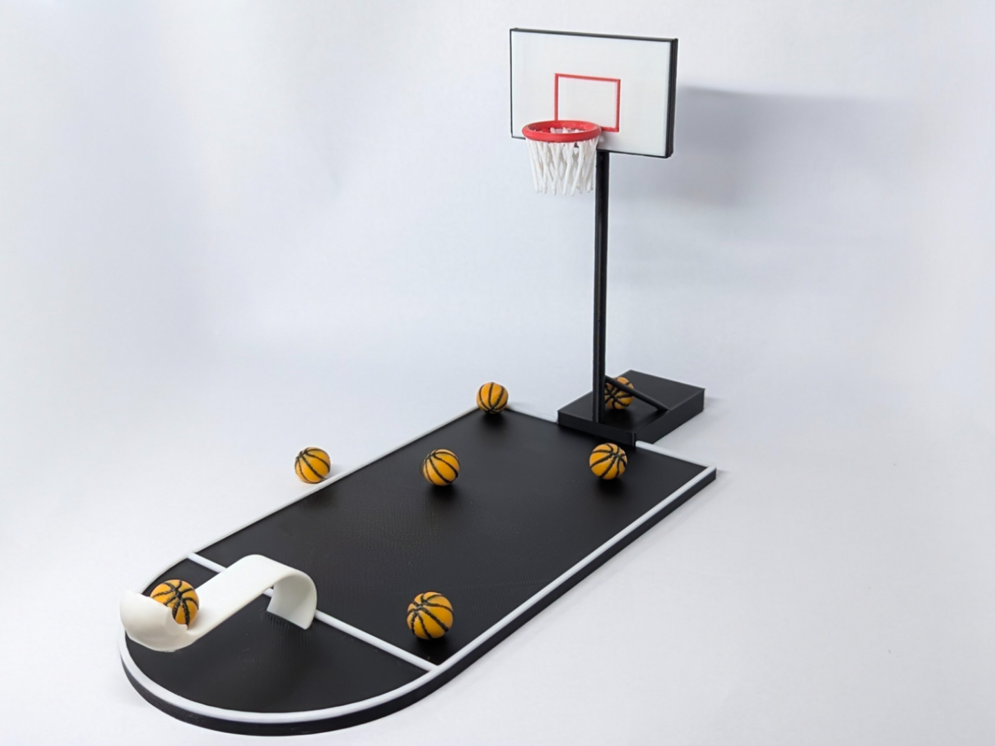 Mini Basketball Hoop Replica w/ Slingshot & Ball
