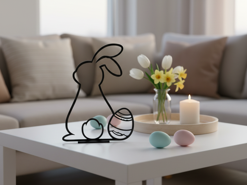 Schlichter Osterhase mit Ei – Frühlingszauber 