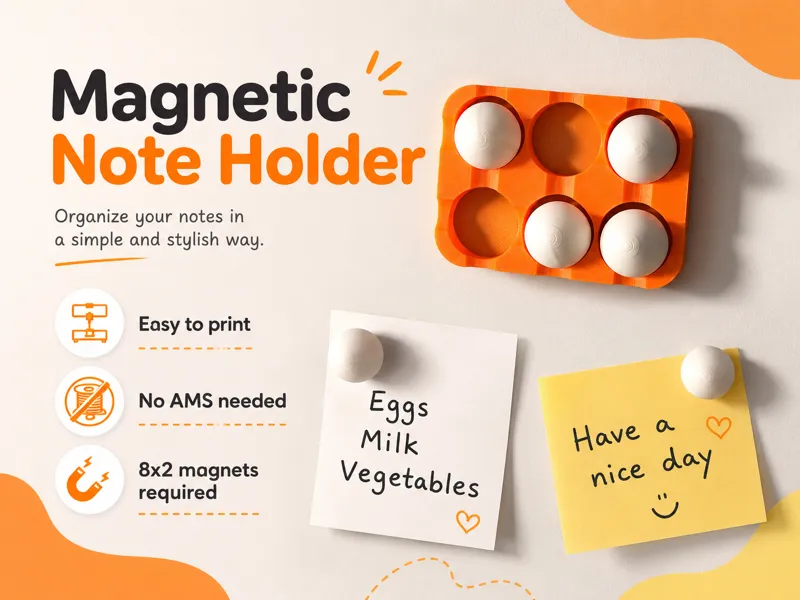 Magnetic Egg Note Holder | Fridge Memo Organizer