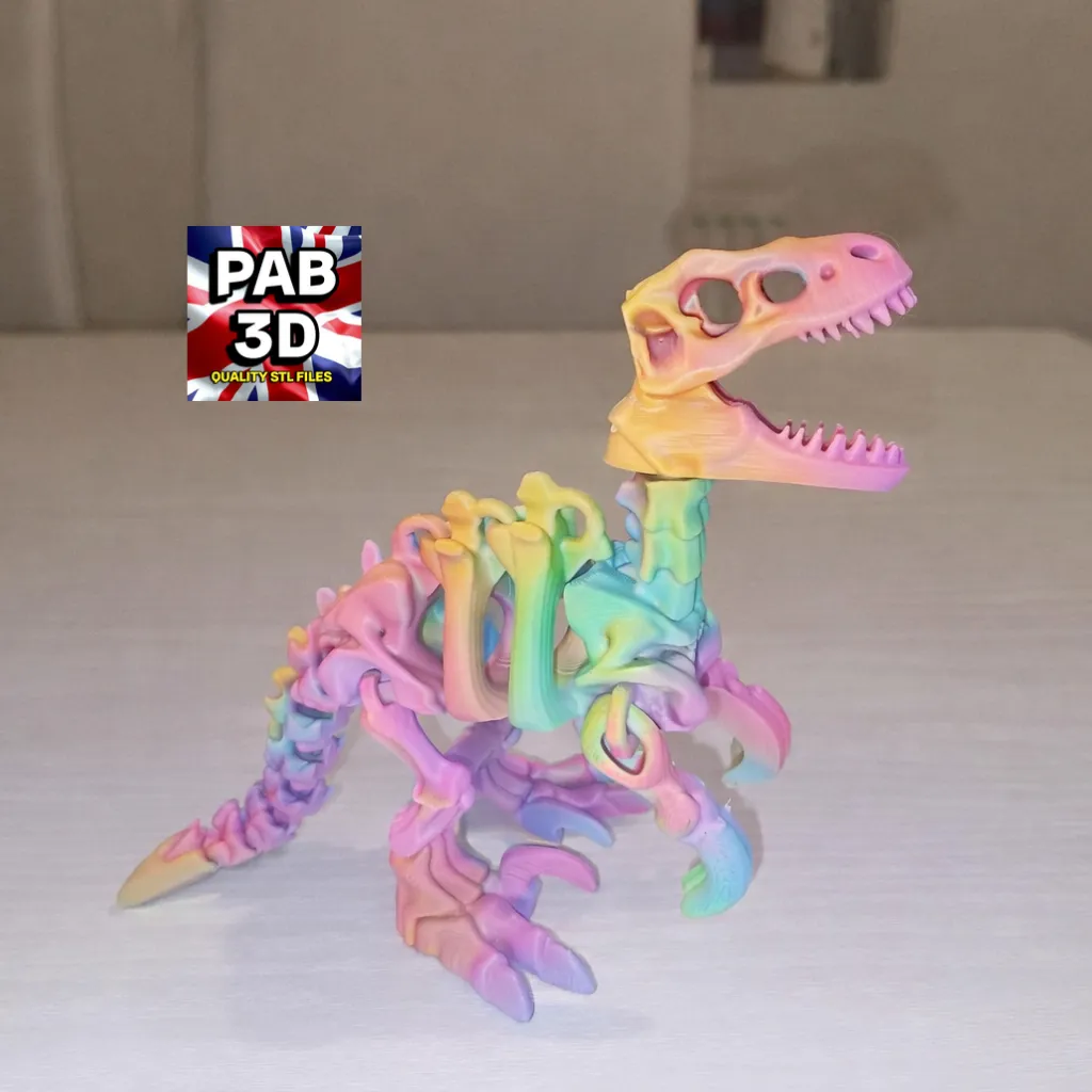 Articulated Velociraptor flexi dinosaur view 2