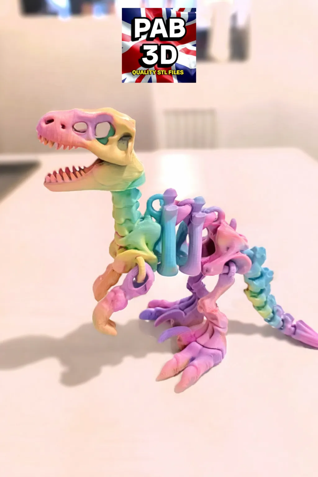 Articulated Velociraptor flexi dinosaur view 4