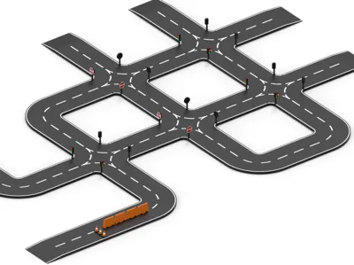 Modular 1:64 Scale Road System for Toy Cars