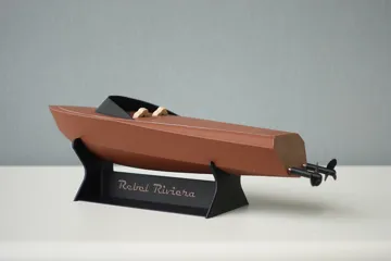 Modelo para impresión 3D: Rebel Riviera M1 - Cyberbrick Vintage RC Speedboat — vista de referencia 4