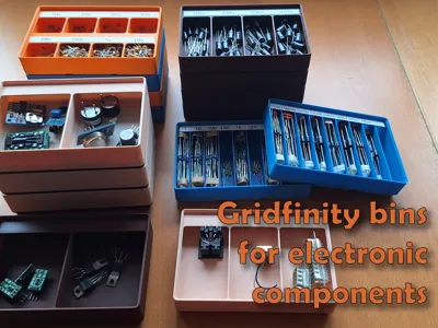Electronic component bins | Gridfinity