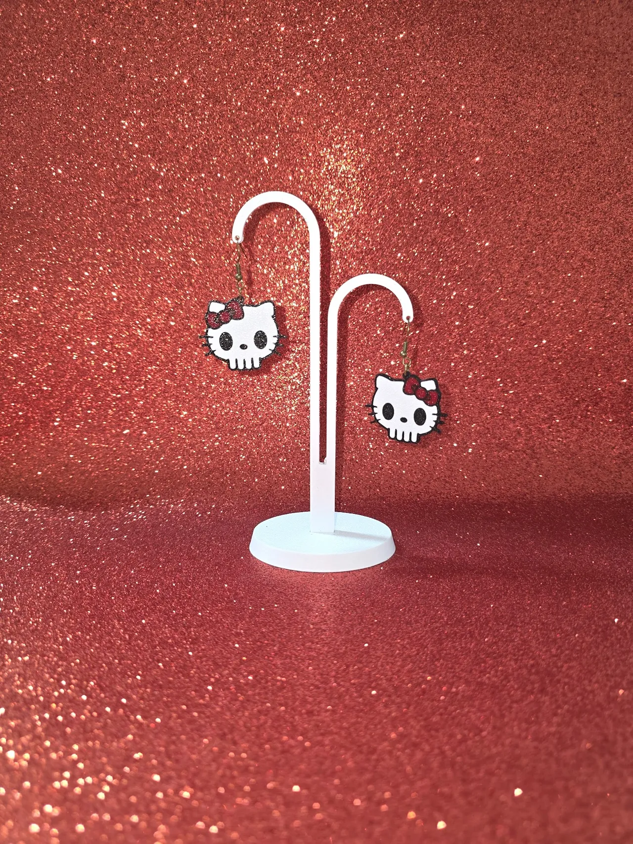 Hello kitty skull earrings view 3