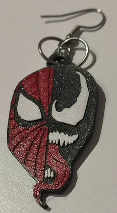Spider/venom keychain/earrings view 3
