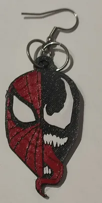 Spider/venom keychain/earrings view 2