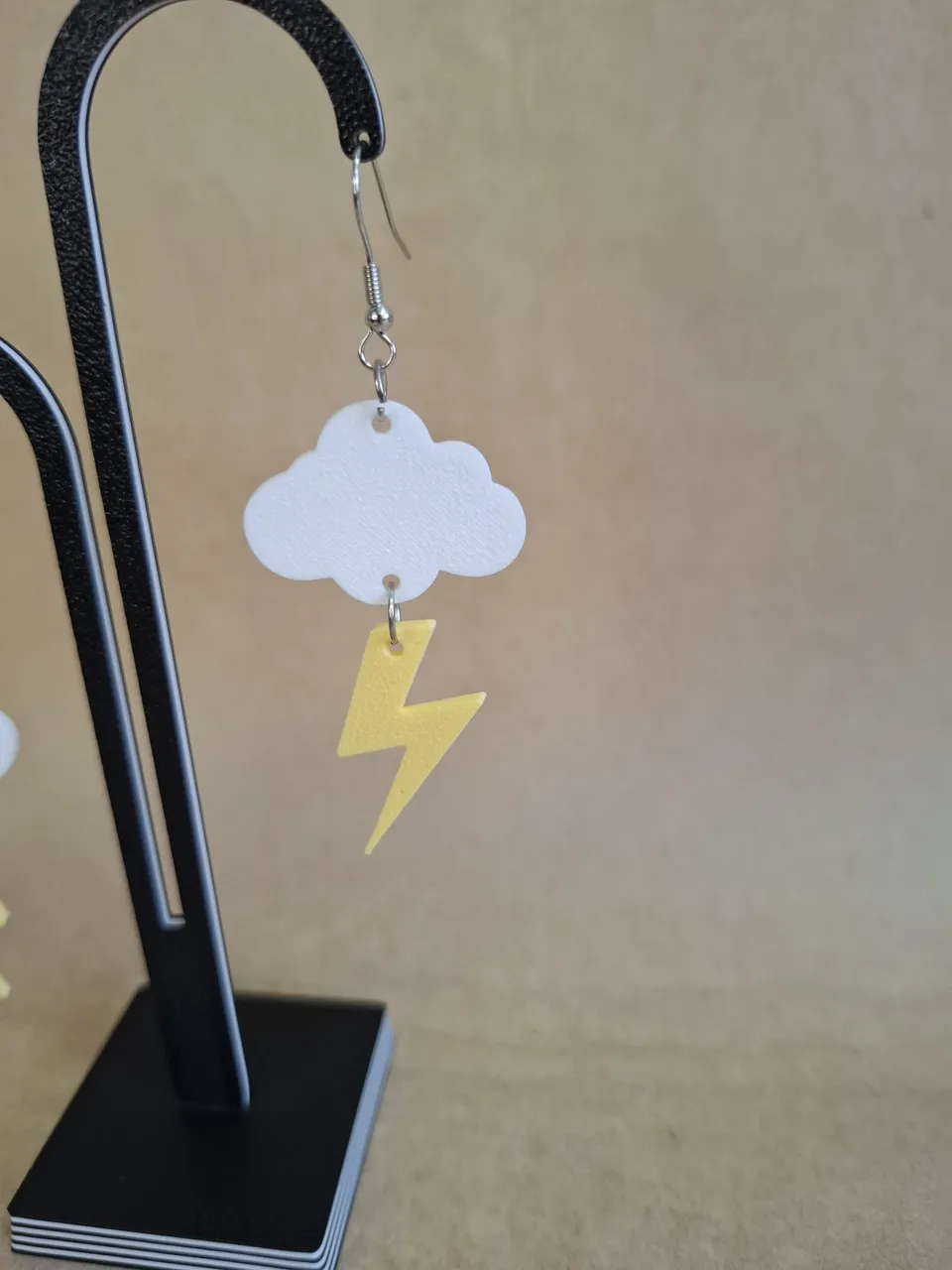 Storm Cloud & Lightning Bolt Earrings Jewelry view 3