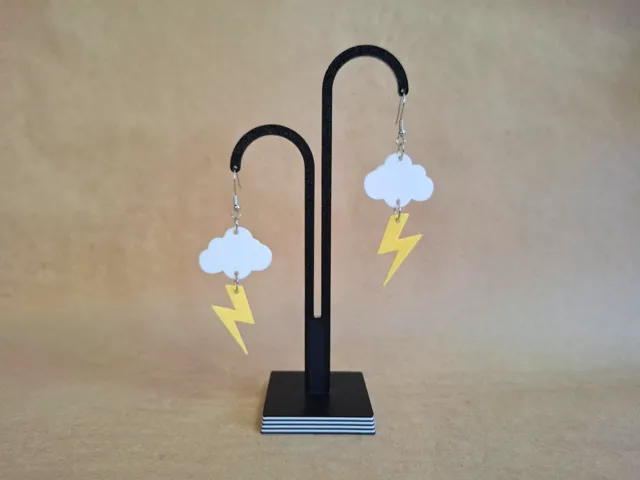 Storm Cloud & Lightning Bolt Earrings Jewelry
