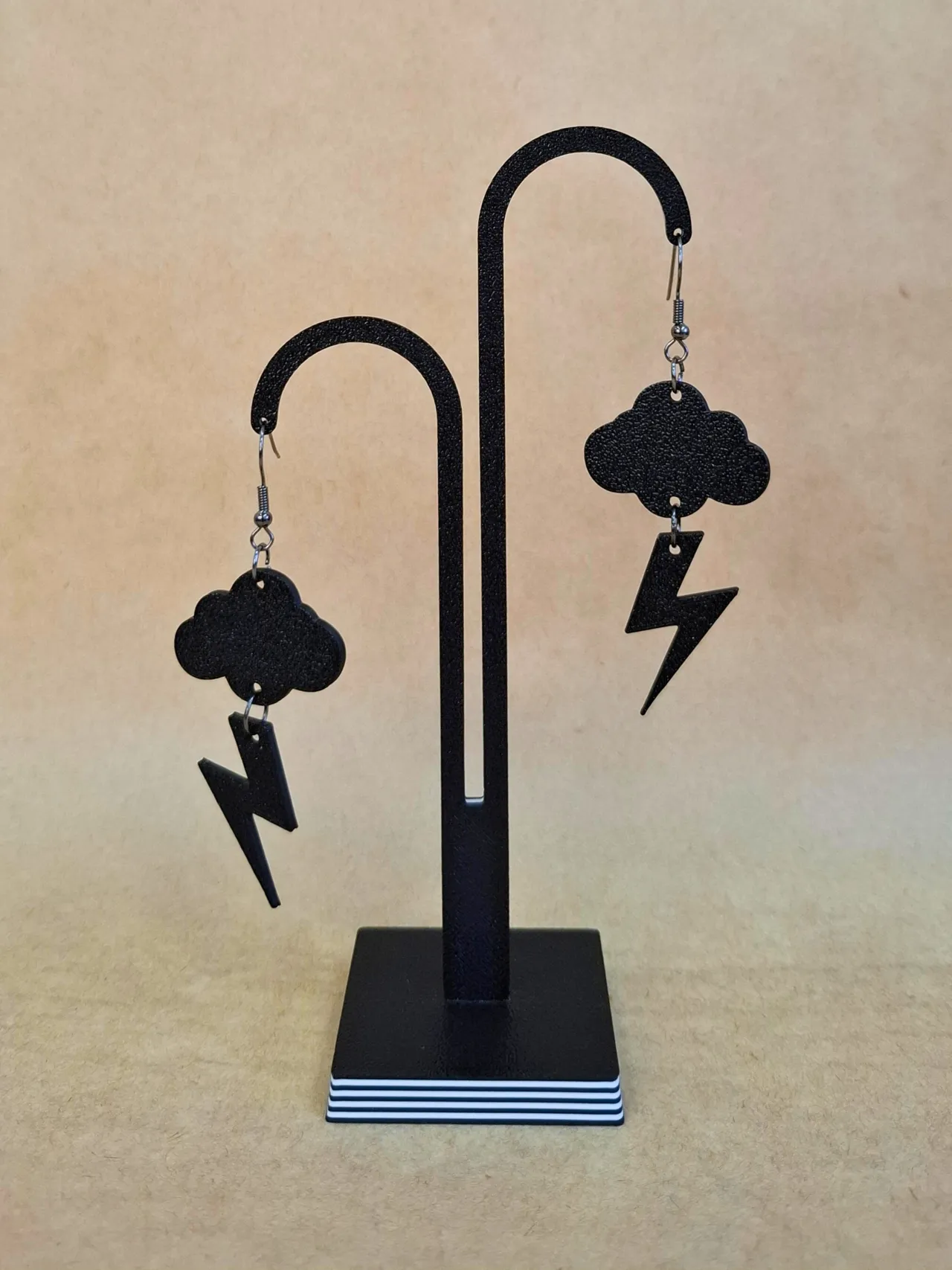 Storm Cloud & Lightning Bolt Earrings Jewelry view 2