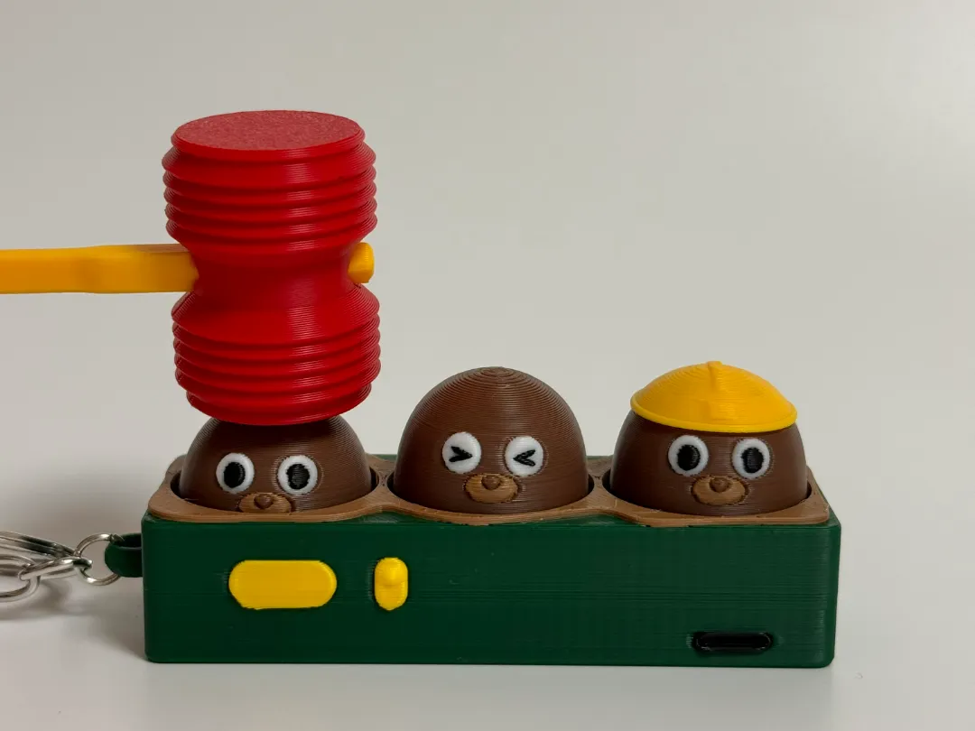 Whack-a-Mole Game Clicker_Toy Hammer - Free 3D Print Model - MakerWorld