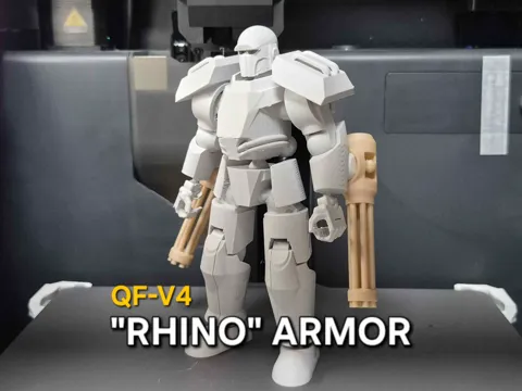 Figura decorativa: QF-V4 [RHINO] Power Armor Action Figure — referencia de MakerWorld