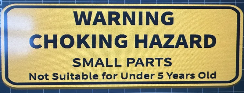 Warning Choking Hazard Sign
