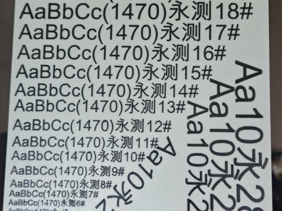 字体字号测试板