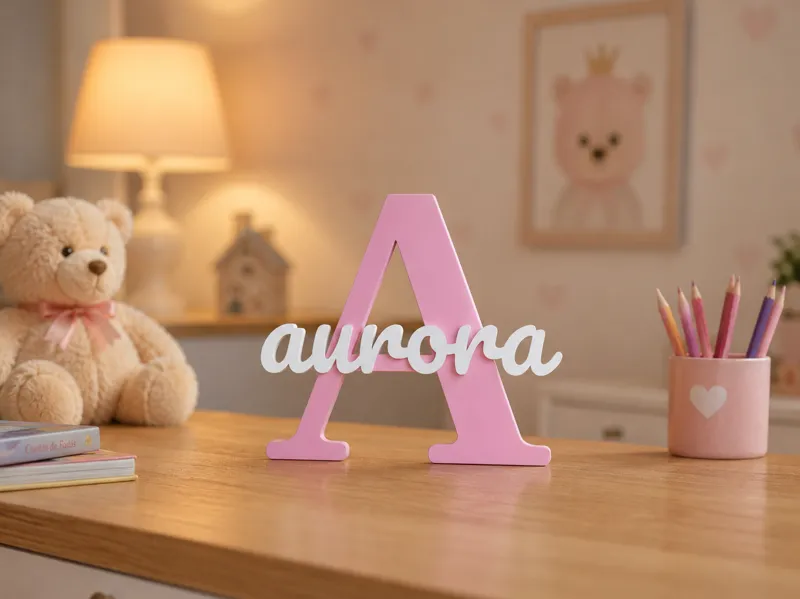 Aurora - Letreiro de mesa personalizado 15cm 