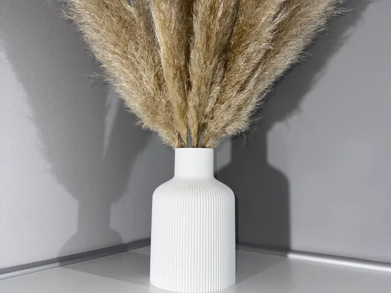 Modern ribbed vase