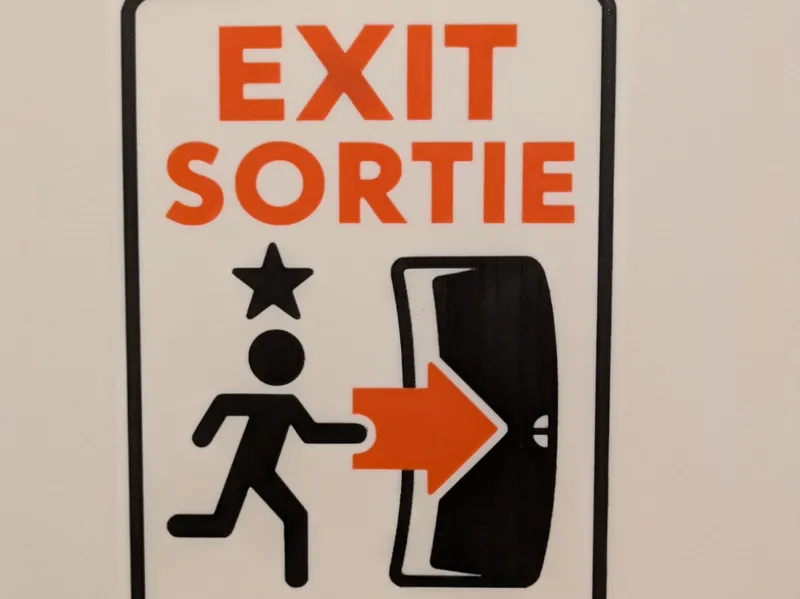 Door Exit Sortie Sign