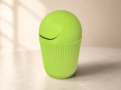 Mini Desktop Trash Bin | 2-Part Swing Lid Design