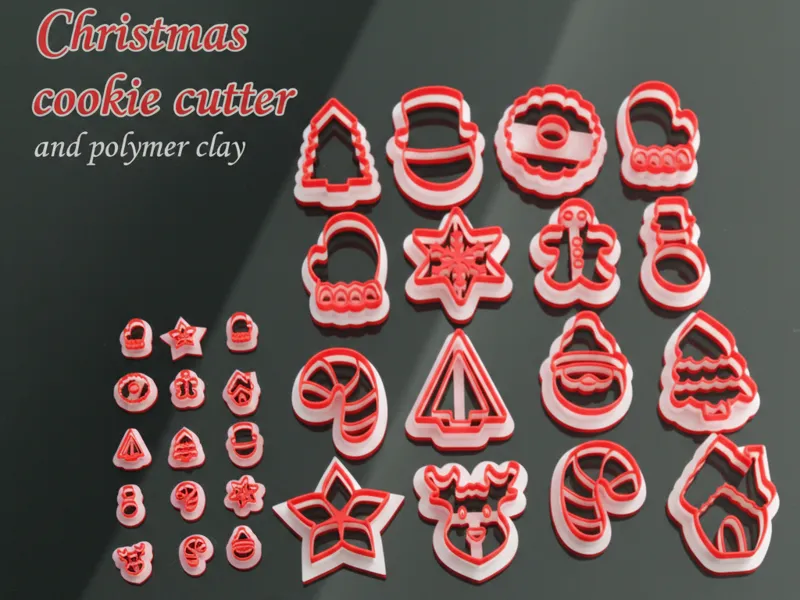 14x Christmas cookie cutter and polymer clay