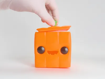 Halloween Pumpkin Pixel Storage Candy Box 