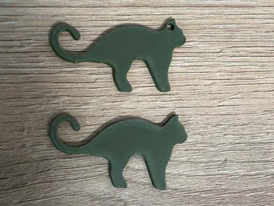 Simple Flat Cat Keychain